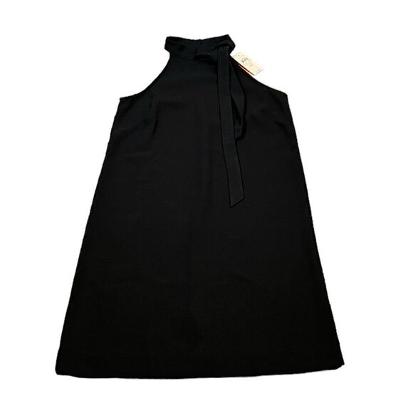 Ann Taylor Women’s Black High Neck Swing Dress W/ Accent Neck Bow, Size 00P, NWT - Picture 1 of 6